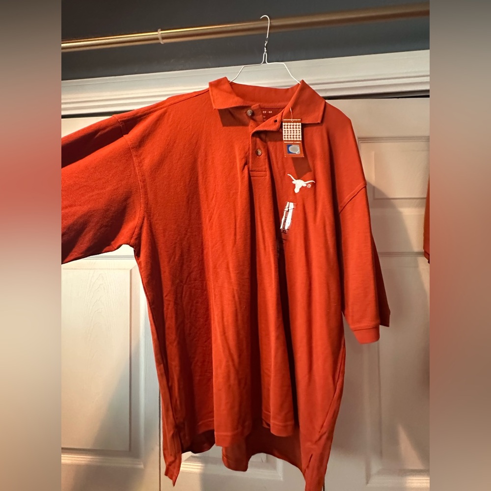 NWT University of Texas Co-Op Burnt Orange Polo XL